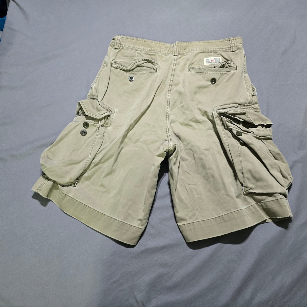 Polo Ralph Lauren Cargo Shorts Mens 32 Khaki Distressed Utility Cotton - Picture 5 of 10